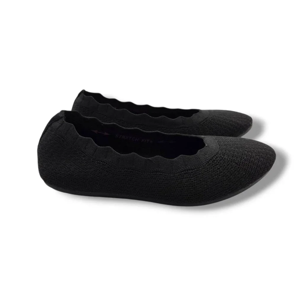 Skechers Cleo‎ 2.0 Love Spell Flats Womens 6 Black Slip On